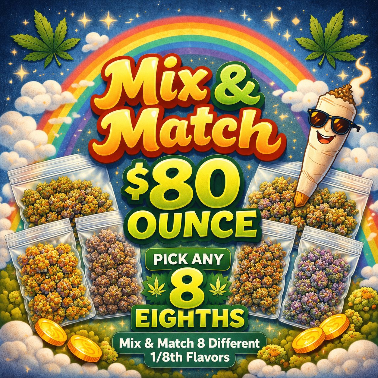 $80 Ounce (Pick 8 Eighths)