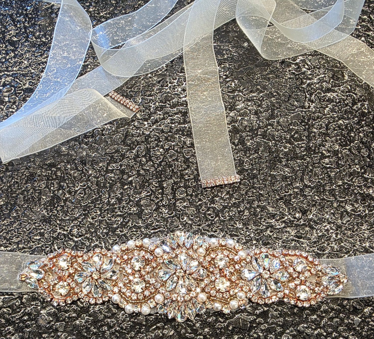 Rose Gold/Silver/Pearl Belt   Brand: Yanstar Bridal