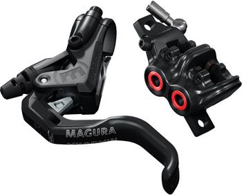Magura MT5 HC Disc Brake and Lever - Front or Rear, Hydraulic, Post Mount, Black/Neon Red
