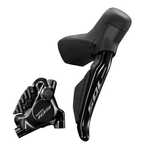 Shimano 105 ST-R7170-R Di2 Shift/Brake Lever with BR-R7170 Hydraulic Disc Brake Caliper - Rear, 12-Speed, Flat Mount, Black (Discontinued)