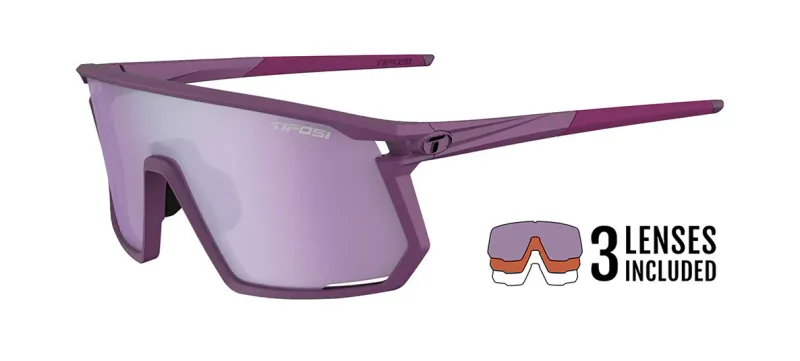 TIFOSI Moab, Plum Passion Interchangeable Sunglasses, Clarion Deep Purple/AC Red/Clear