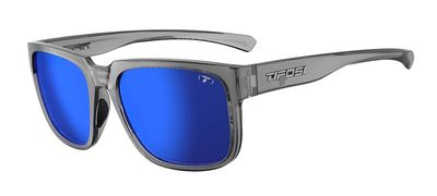 TIFOSI Shumo, Crystal Smoke Single Lens Sunglasses, Colbalt Blue Mirror