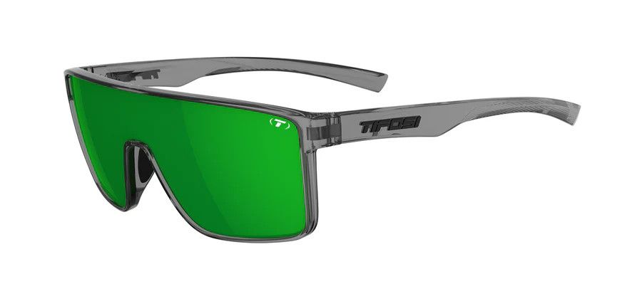 TIFOSI Sanctum, Crystal Smoke Single Lens Sunglasses, Smoke Green Mirror