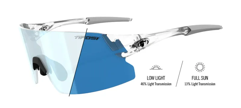 TIFOSI Rail XC, Crystal Clear Fototec Sunglasses, Clarion Blue Fototec