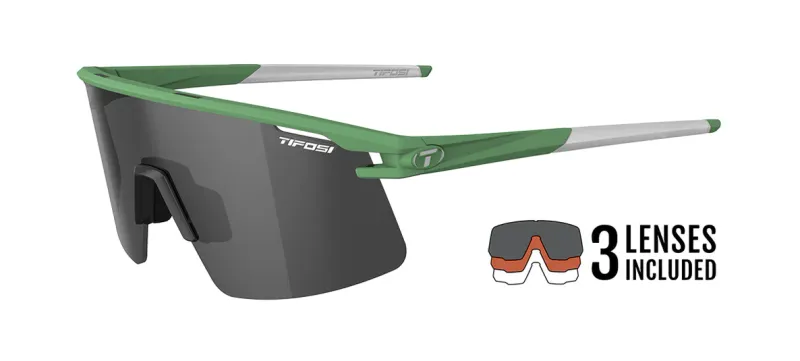 TIFOSI Moab Lite, Trail Pine Interchangeable Sunglasses, Smoke/AC Red/Clear