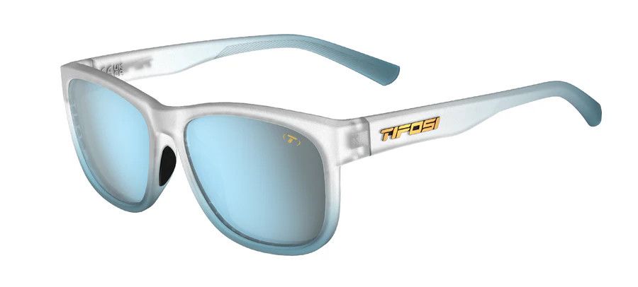 TIFOSI Swank XL, Frost Blue Single Lens Sunglasses , Smoke Bright Blue Mirror