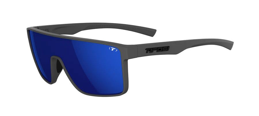 TIFOSI Sanctum, Matte Gunmetal Single Lens Sunglasses, Cobalt Blue Mirror