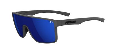 TIFOSI Sanctum, Matte Gunmetal Single Lens Sunglasses, Cobalt Blue Mirror