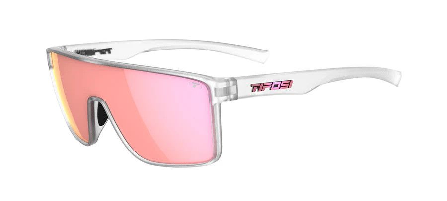 TIFOSI Sanctum, Satin Clear Single Lens Sunglasses, Pink Mirror