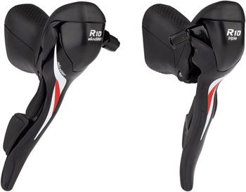 microSHIFT R10 Drop Bar Shift Lever Set - 3 x 10-Speed, Shimano Compatible, Black