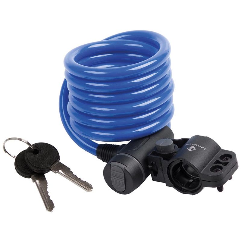 M-Wave, S 10.18, Candado de cable, Llave, 10mm, 10x1800mm, Azul