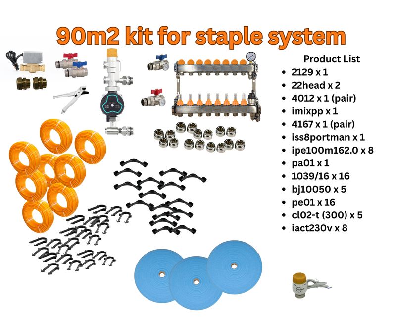 90m2 high output screed staple underfloor kit
