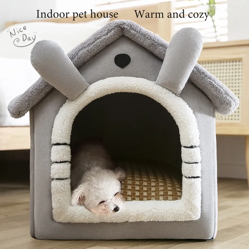 Dog Bed: Foldable Pet Sleeping Bed, Removable &amp; Washable House Kennel for Indoor