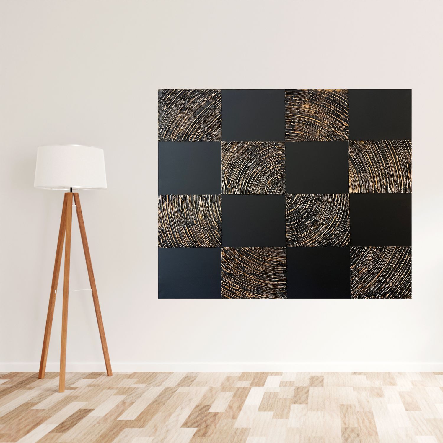 "Schach" – Modernes abstraktes Wandbild in Mixed Media