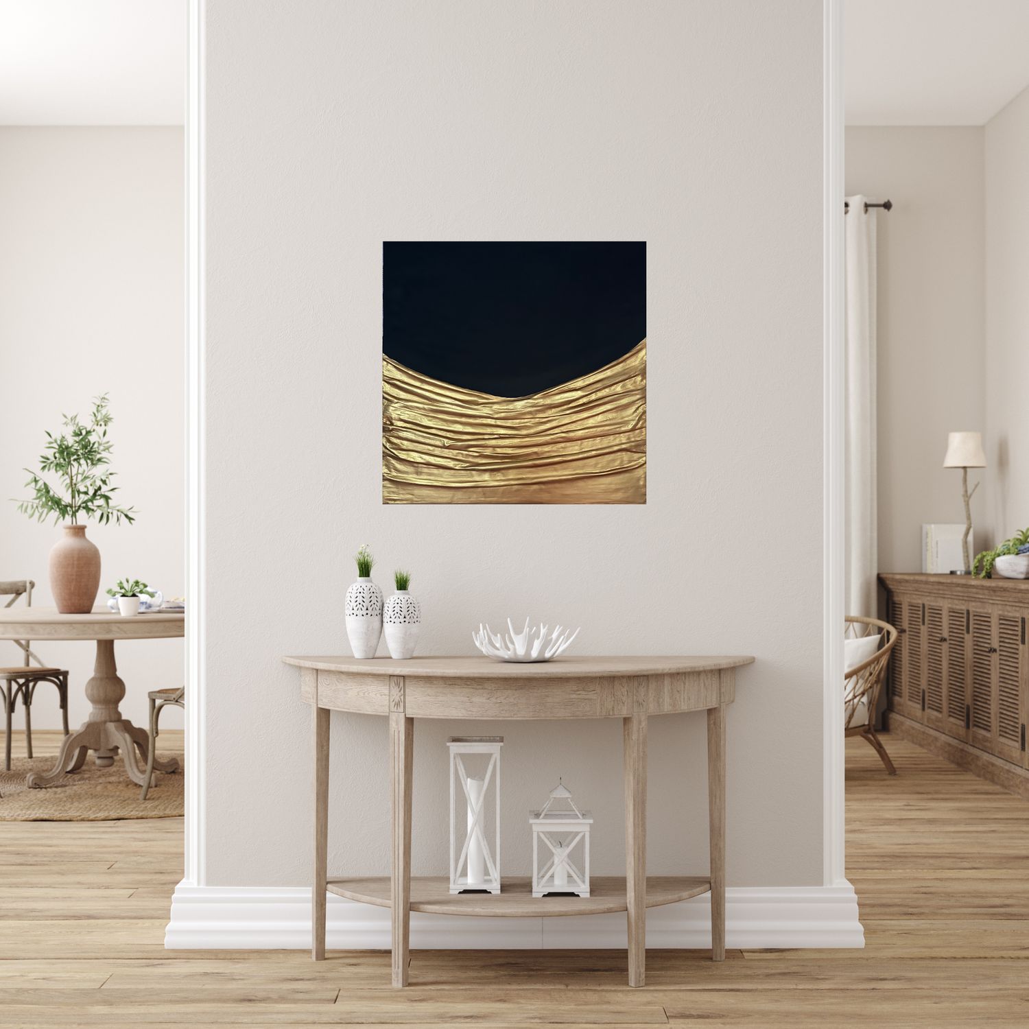 "Hinter den Kulissen" – Modernes abstraktes Wandbild in Mixed Media