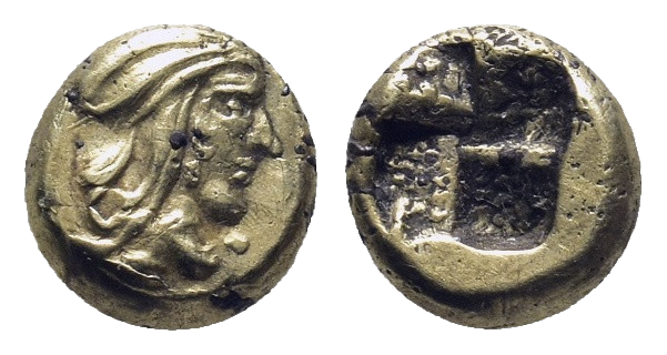 Mysia, Kyzikos EL Myshemihekte - 1/24 Stater. (7mm, 0.91 g) Circa 450-400 BC. Mysia, Kyzikos EL Myshemihekte - 1/24 Stater. (7mm, 0.91 g) Circa 450-400 BC.