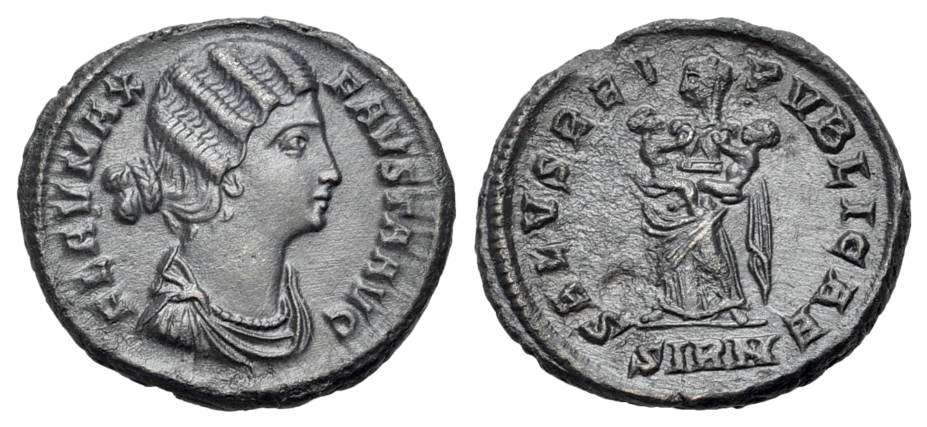 Fausta (Augusta, 324-326). Æ Follis (19mm, 3,30g, 6h). Sirmium, 324-325