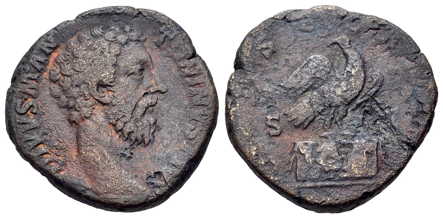 Divus Marcus Aurelius (died AD 180). Æ Sestertius (29mm, 18,35g, 12h). Rome, AD 180