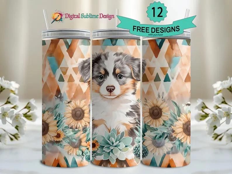 Australian Shepherd puppy Tumbler