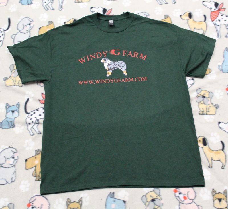 Windy G Farm front logo green t-shirt
