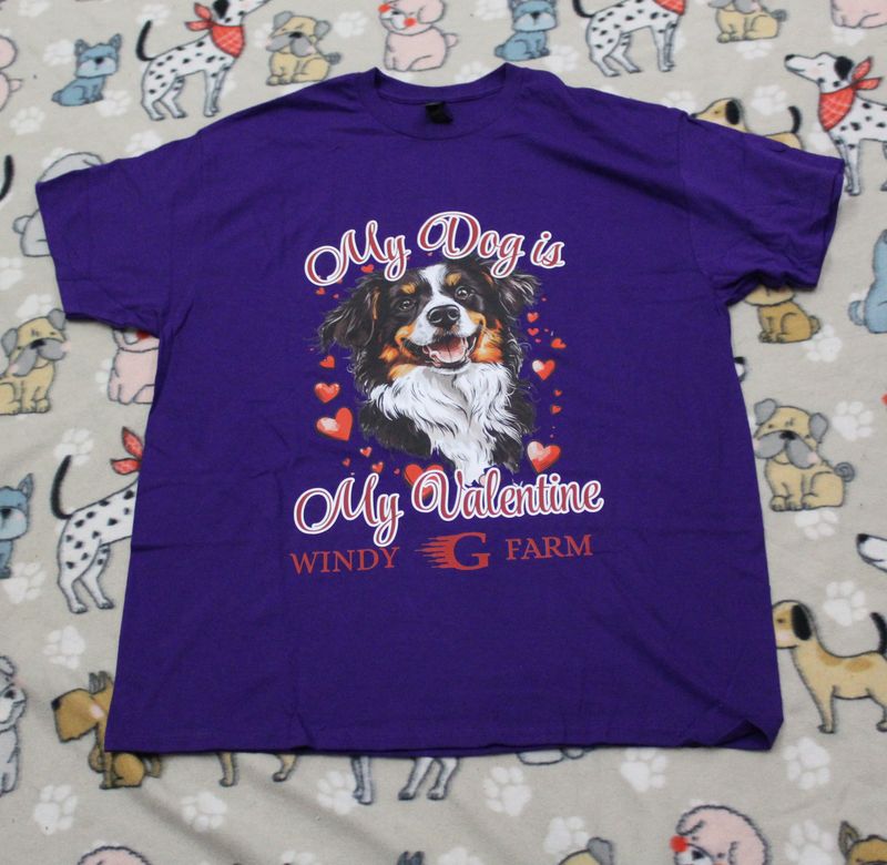 My Dog is my Valentine purple t-shirt