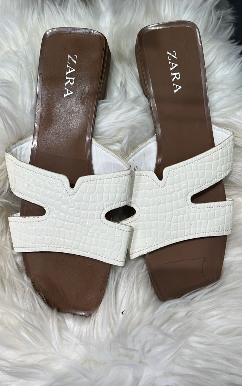 White Zara Slippers 001