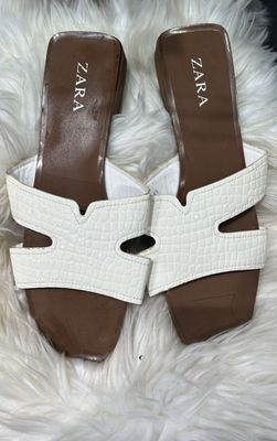 White Zara Slippers 001