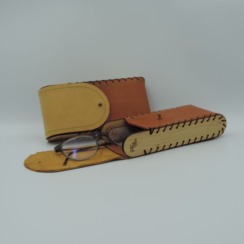 Étui à lunettes bois & cuir