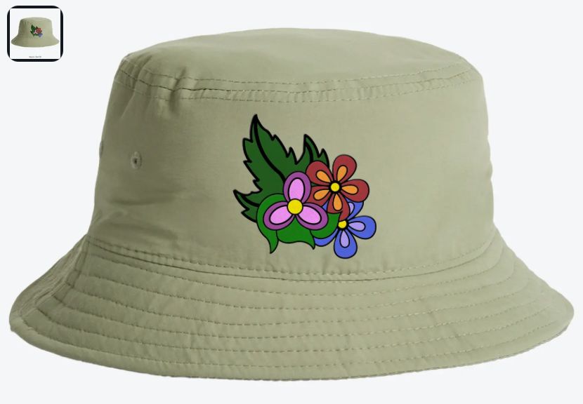Embroidered bucket hat, Color: Pistachio