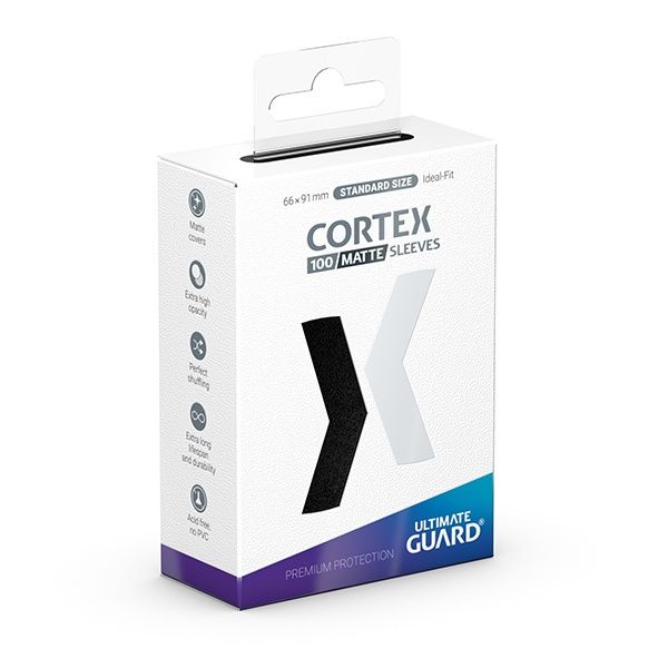 Cortex Matte - Standard Size Card Sleeves, Colour: Black