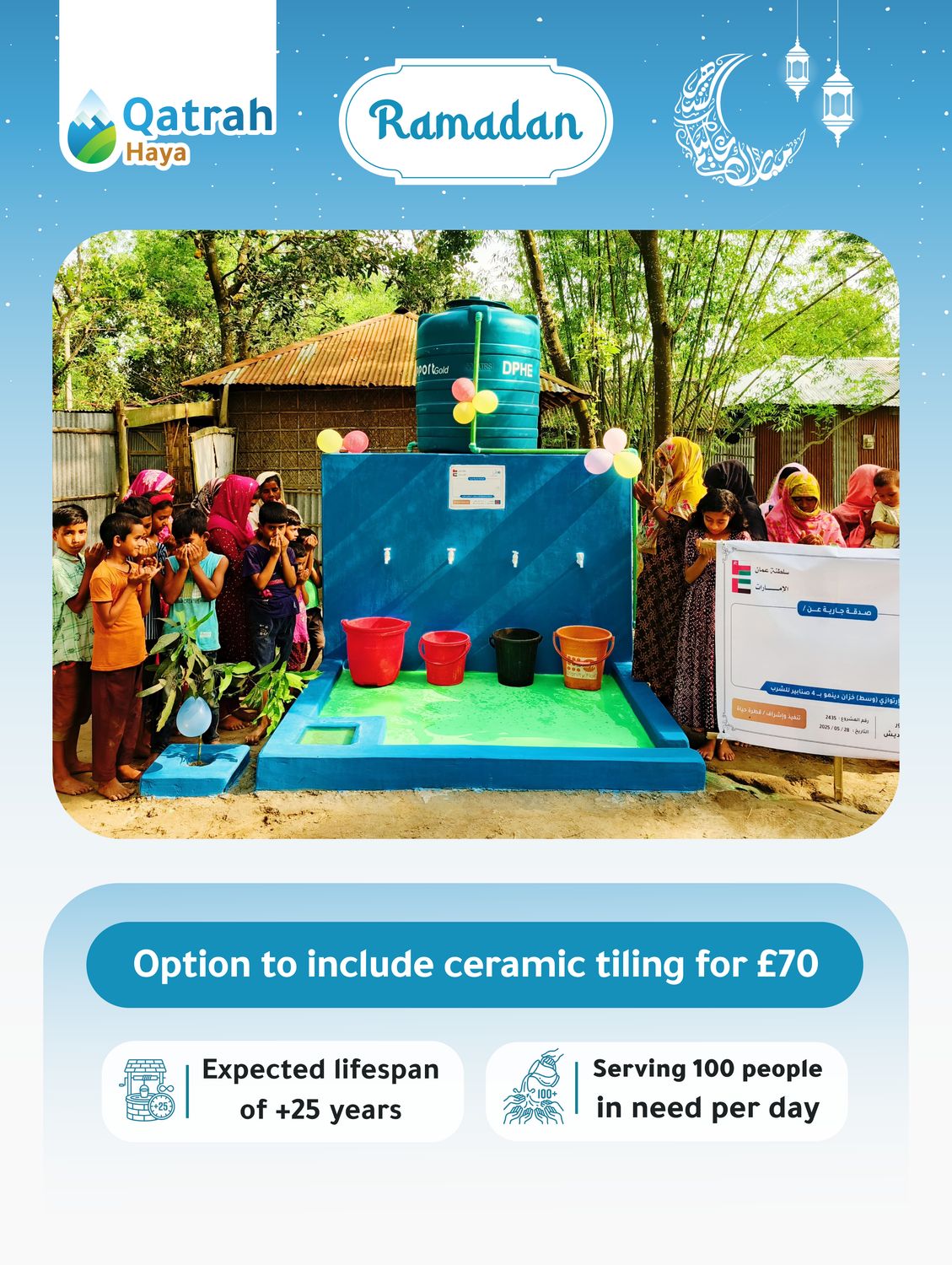 Medium Artesian Well with Tank and Pump, Equipped with 4 Drinking Taps Medium Artesian Well with Tank and Pump, Equipped with 4 Drinking Taps