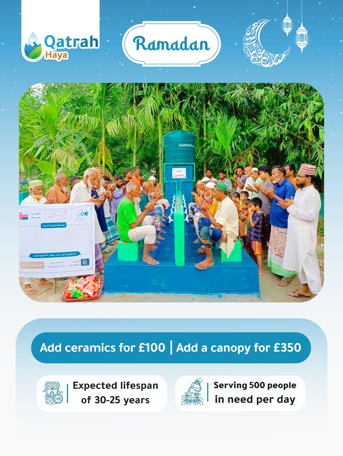 Large Artesian Well with Large Tank and Pump, Equipped with 12 Drinking Taps