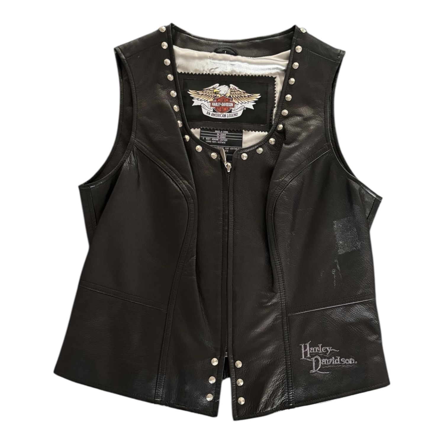 Womens Harley Davidson Leather Vest L