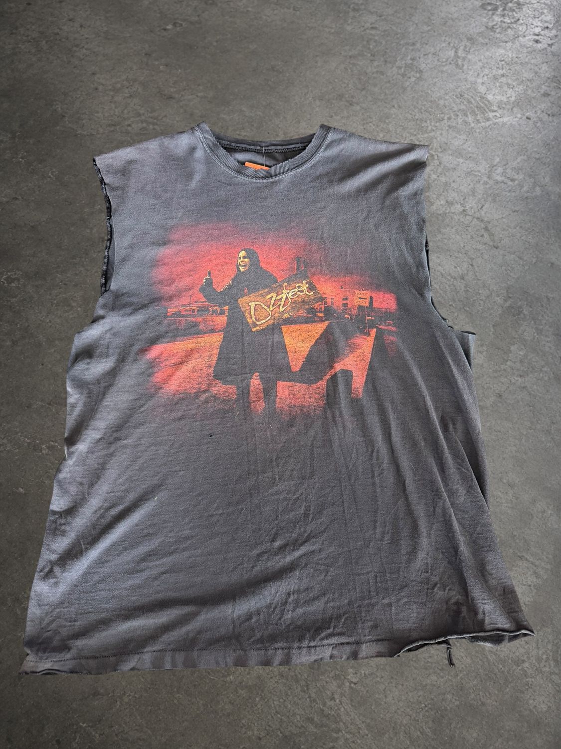 1998 Ozzfest Faded &amp; Distressed Sleeveless Tee