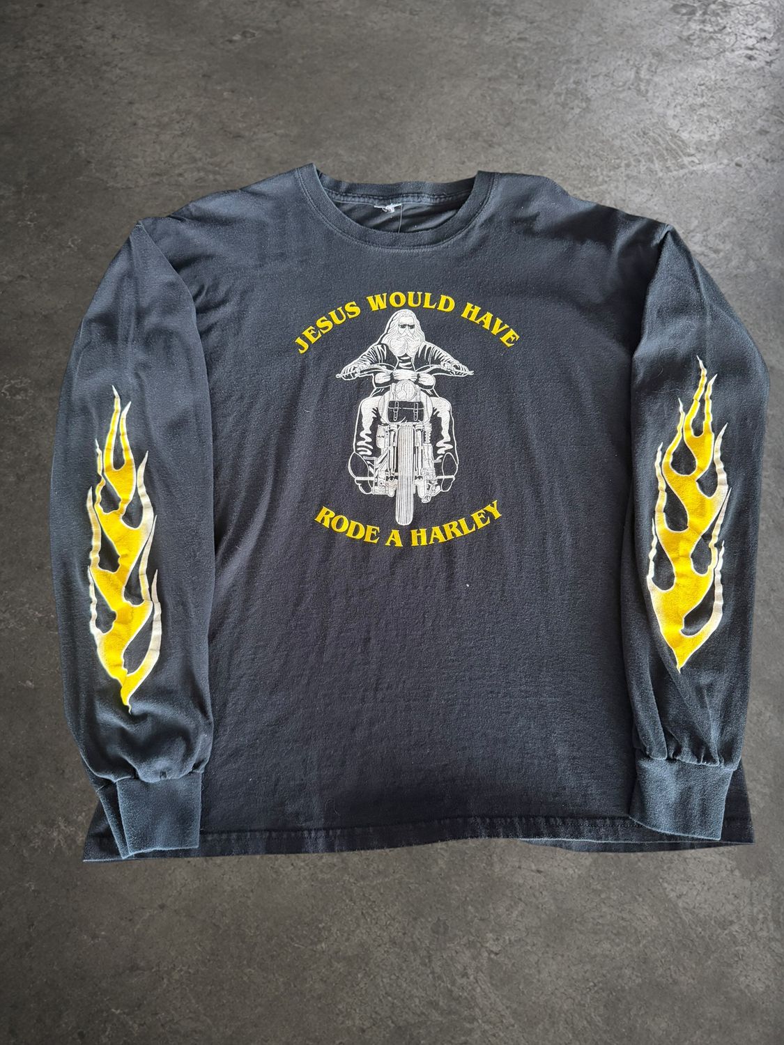 Vintage Jesus Flame Sleeve Biker L/S