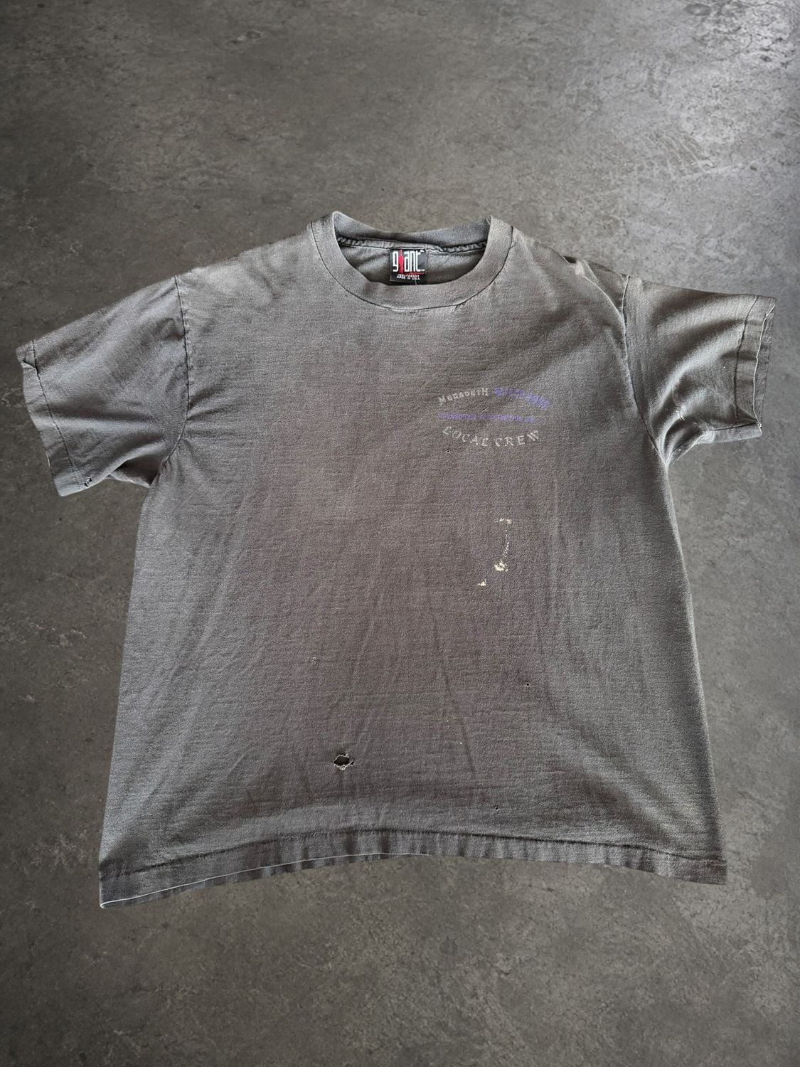 1992 Megadeath Local Crew Faded Band Tee