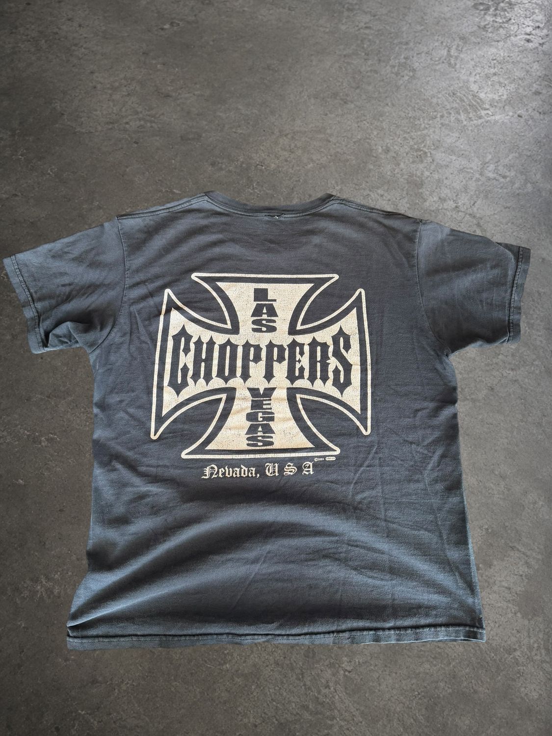 2003 Las Vegas Choppers Faded Biker Tee