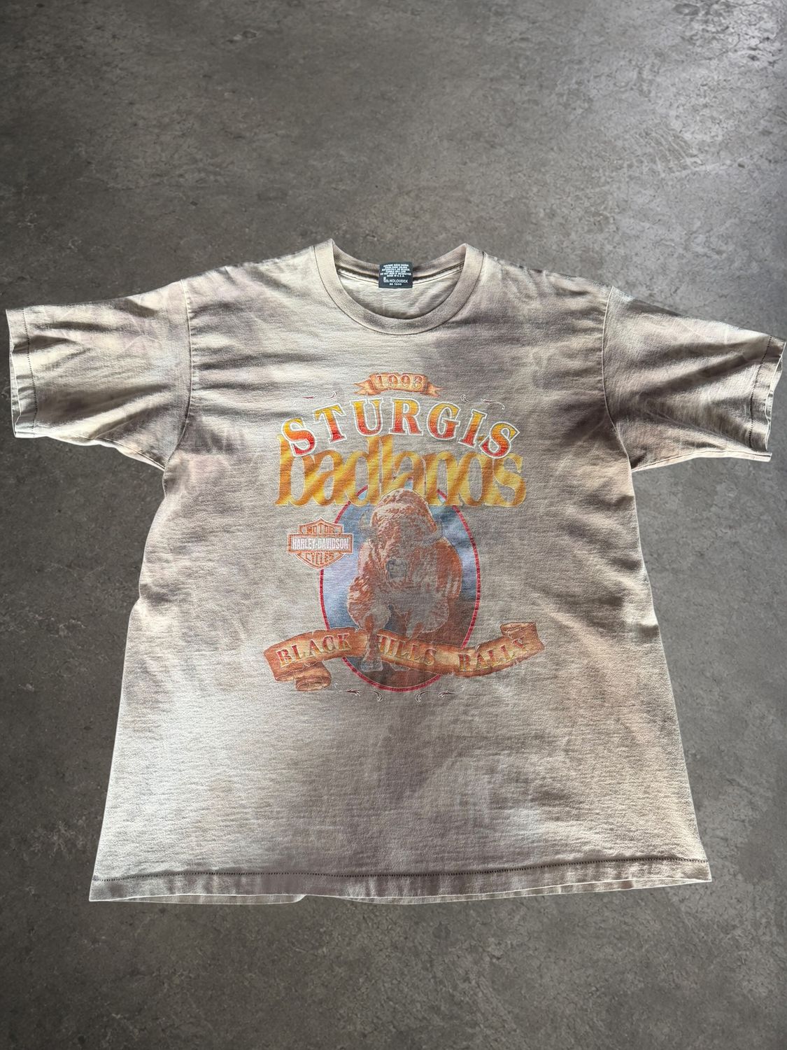 1993 Harley Davidson Sturgis Bleach Faded Tee