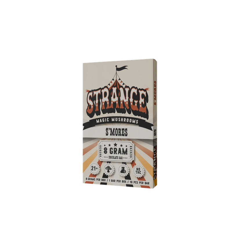 Strange Magic Mushroom Chocolate Bar – S'mores - 8g Total per Bar, 10 Pieces, 1 Bar per Box