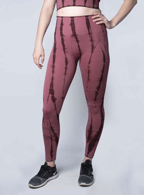 Küra Tie-Dye High-Waist Seamless Leggings- Merlot Küra Tie-Dye High-Waist Seamless Leggings- Merlot