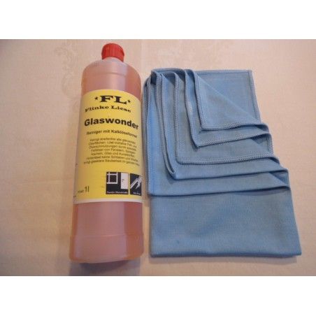 1X Flinke Liese  * Glaswonder * 1.Liter und 3 Microfasertücher Dr. Do-it ca. 70 X 50 cm (21,99€/L)