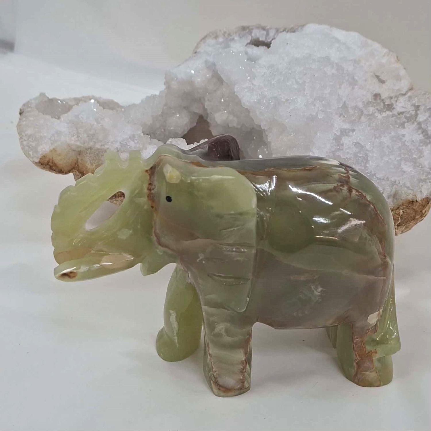 Banded Calcite Elephant 13cm