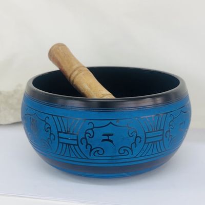 Singing Bowl Buddha Blue  16cm