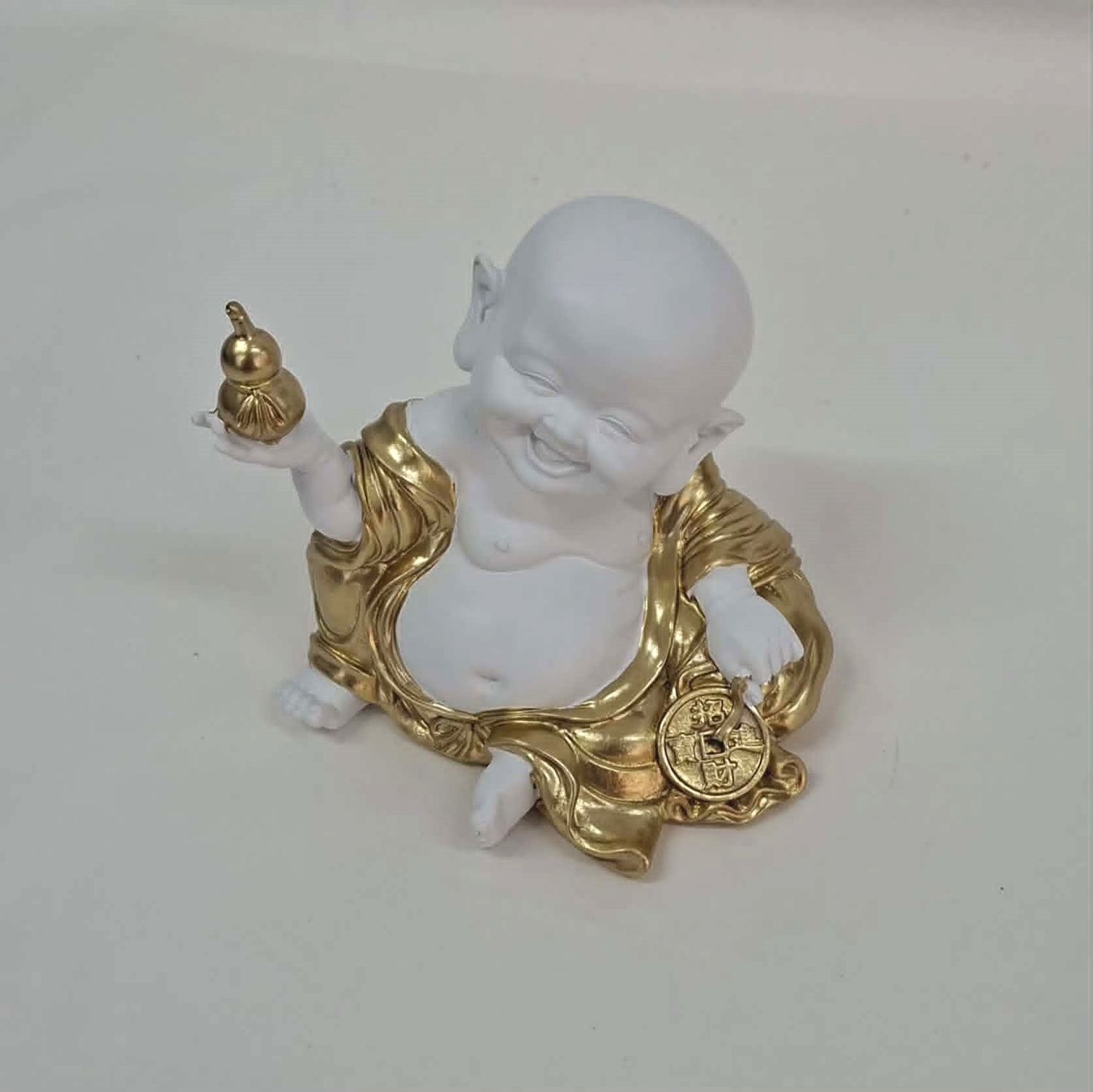 Buddha white/Gold money buddha