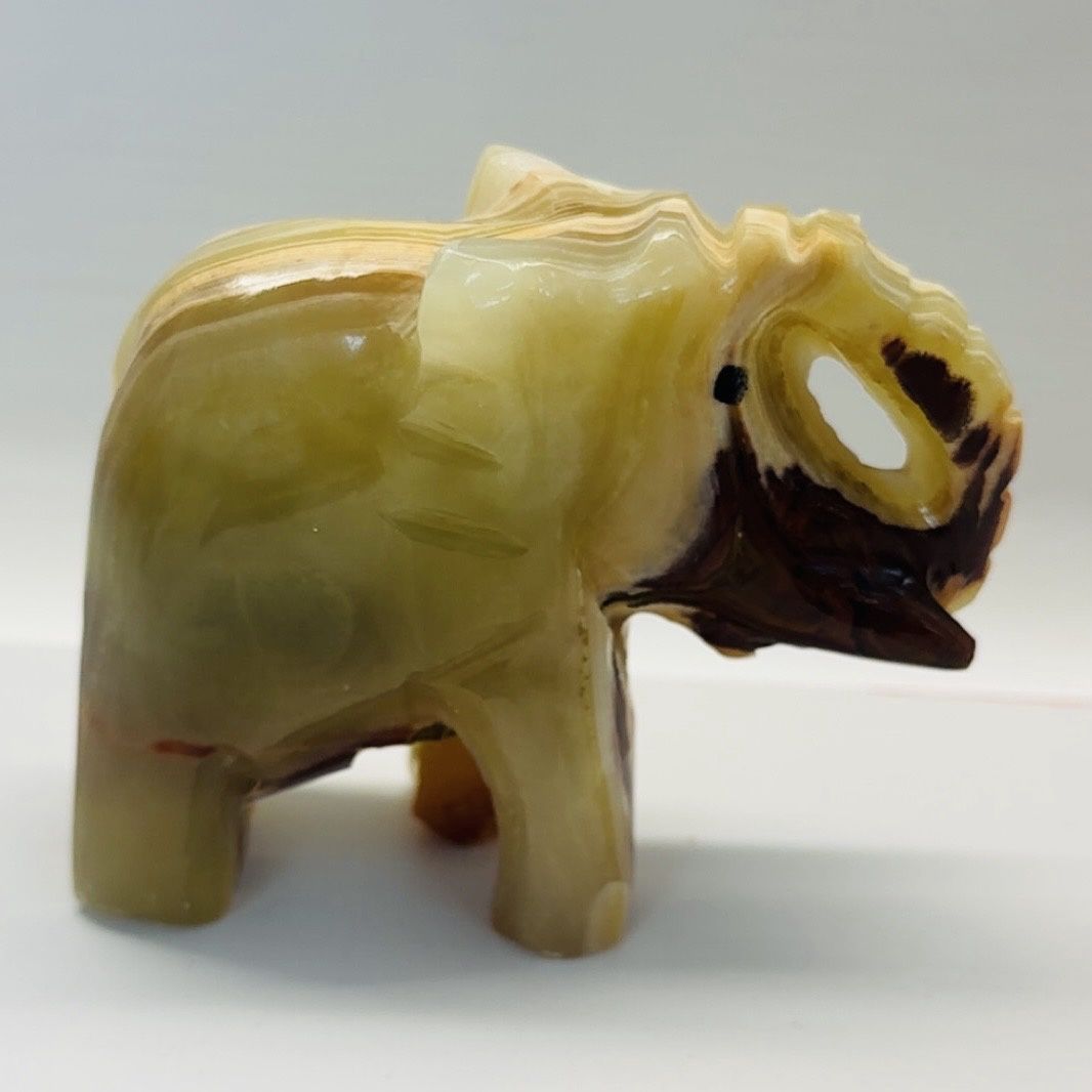 Banded Calcite Elephant 8cm