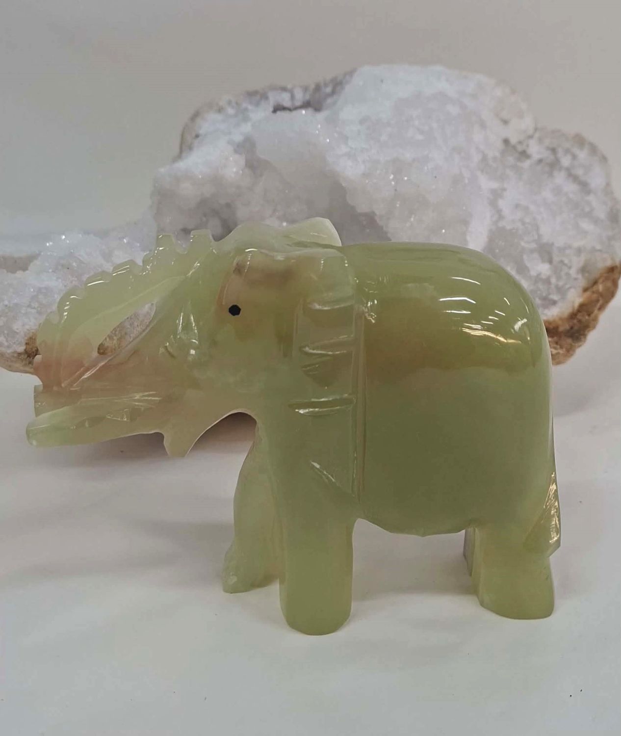Banded Calcite Elephant 11cm