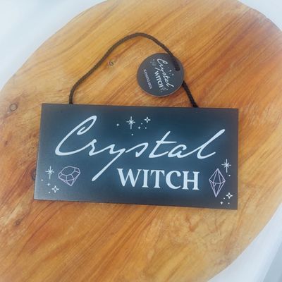 Crystal Witch hanging Sign