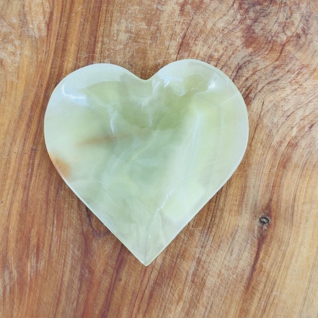 Banded Calcite Heart Dish 11cm