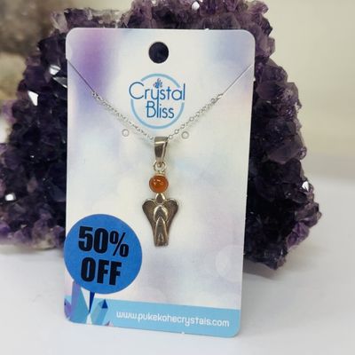 Carnelian Angel Pendant SS