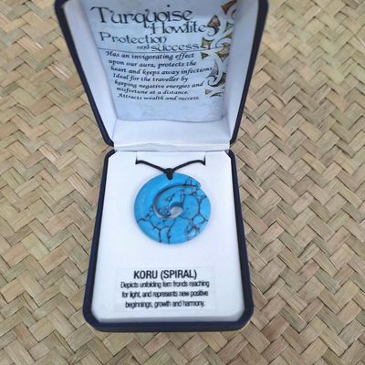 Turquoise/Howlite Koru Pendant